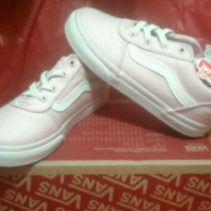 Vans Ward Slip Ons Pink and White